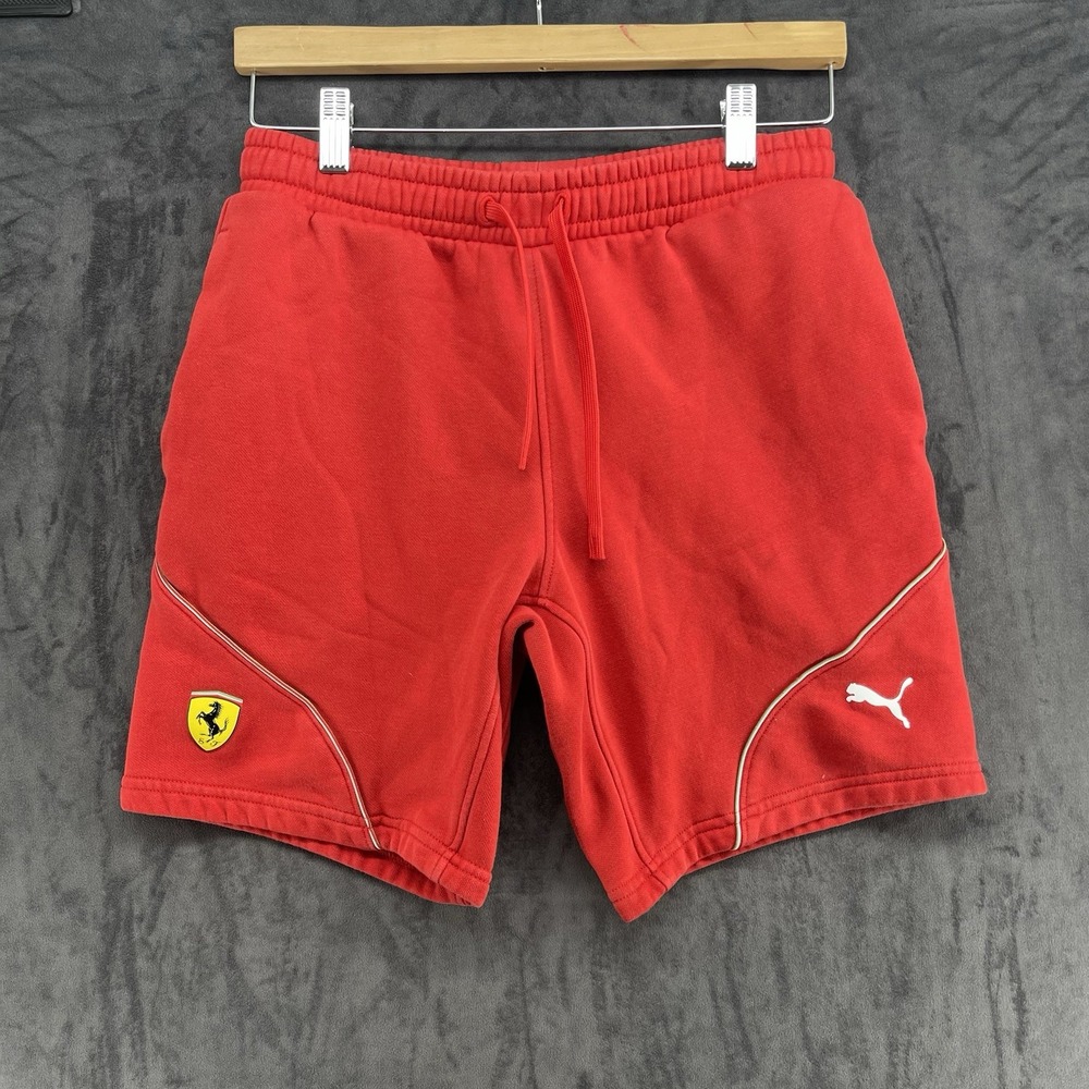Puma Ferrari Men's S Red Scuderia F1 Racing Motorsport Shorts Athletic